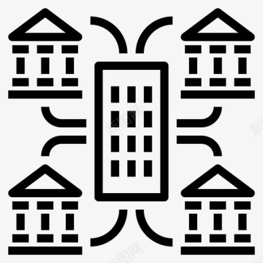 分支机构银行大厦图标图标
