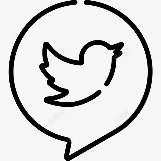 Twitter通讯122线性图标svg_新图网 https://ixintu.com Twitter 线性 通讯