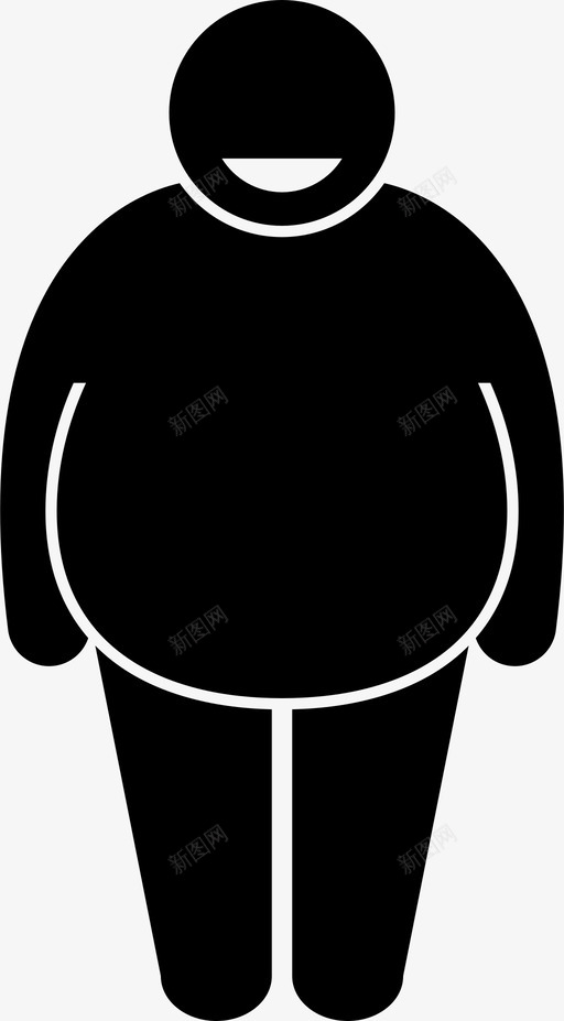 快乐胖子肥胖超重图标svg_新图网 https://ixintu.com 微笑 快乐胖子 棍子身材胖子动作和姿势 肥胖 超重