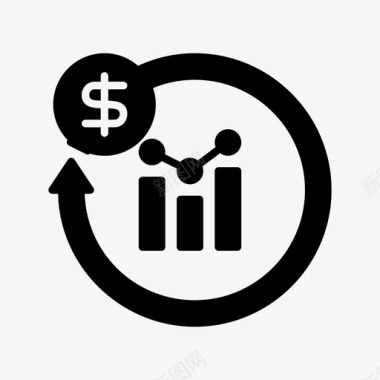 投资回报搜索引擎优化字形图标图标