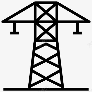 电能柱电杆电塔图标图标
