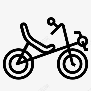 横卧自行车25直线型图标图标