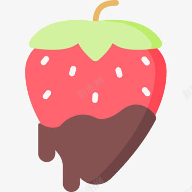 草莓甜点和糖果10个平的图标图标