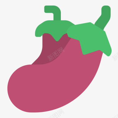 茄子水果和蔬菜扁茄子图标图标