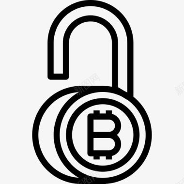 锁定比特币84线性图标图标