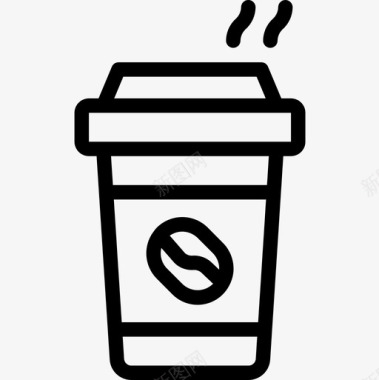 咖啡杯饮料10线性图标图标