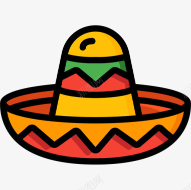 墨西哥帽南美洲4线纹颜色图标图标