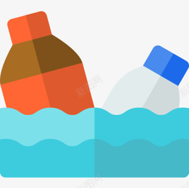 塑料瓶气候变化12扁平图标图标