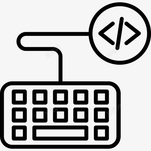 键盘编码18线性图标svg_新图网 https://ixintu.com 线性 编码 键盘