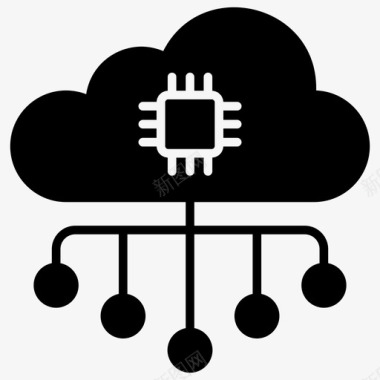 云数据处理器云芯片云计算图标图标