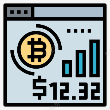 比特币比特币122线性颜色图标图标