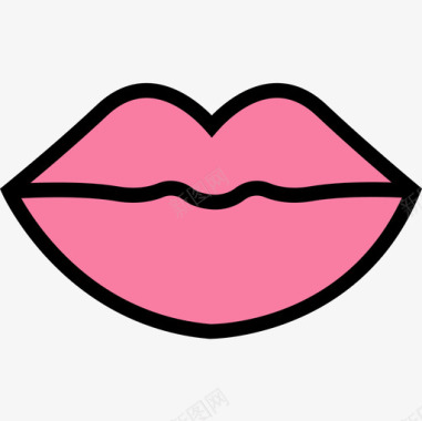 嘴唇时尚4线性颜色图标图标