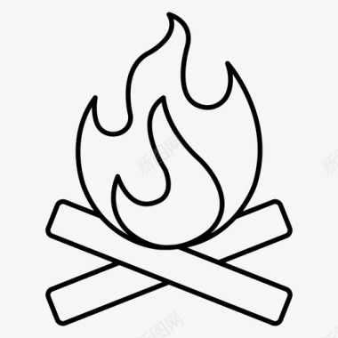 篝火燃烧壁炉图标图标