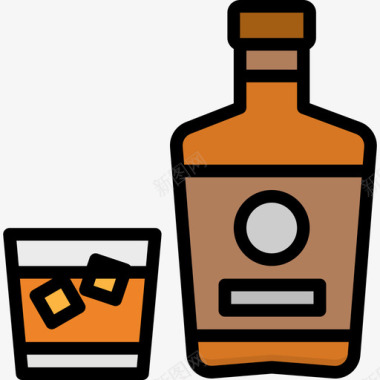 威士忌饮料13原色图标图标