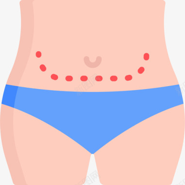 腹部整形手术4扁平图标图标
