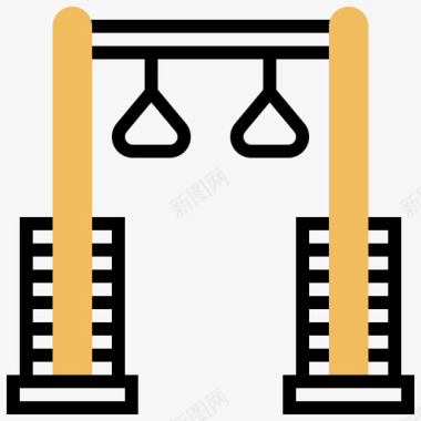 黄色健身滑轮95图标图标