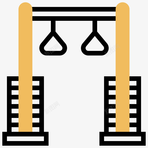 黄色健身滑轮95图标svg_新图网 https://ixintu.com 95 黄色健身滑轮