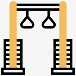 黄色滑轮黄色健身滑轮95图标高清图片