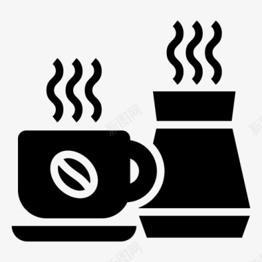 热咖啡杯咖啡杯杯子和碟子图标图标
