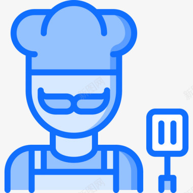 厨师烧烤28蓝色图标图标