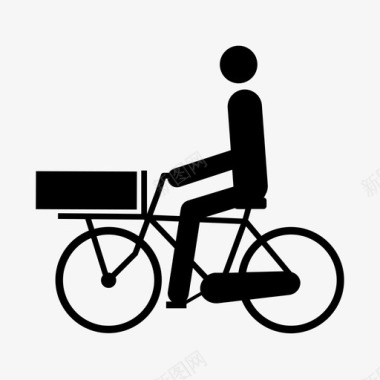 自行车配送低黑箱骑行骑自行车图标图标