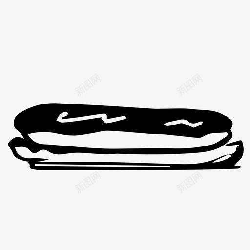 eclair面包店面包图标svg_新图网 https://ixintu.com eclair 甜食 面包 面包店 食物