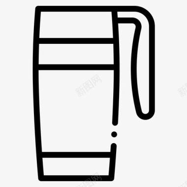 旅行杯饮料31直线型图标图标