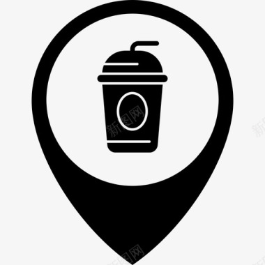 咖啡位置地图针图标图标