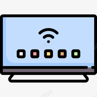 智能电视互联网技术18线性彩色图标图标