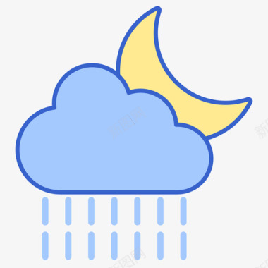 雨221天气线性颜色图标图标