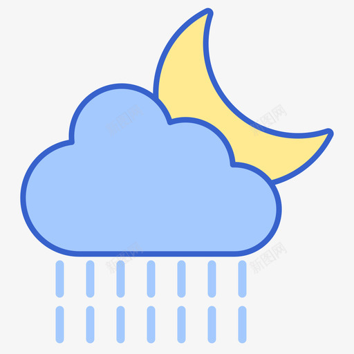 雨221天气线性颜色图标svg_新图网 https://ixintu.com 221天气 线性颜色 雨