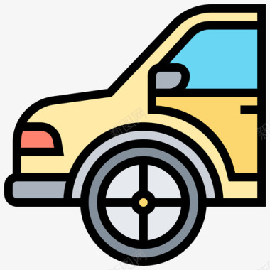 挡泥板汽车配件3线性颜色图标图标