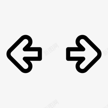 左箭头和右箭头展开扩展图标图标