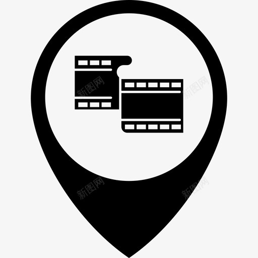 电影院地图电影图标svg_新图网 https://ixintu.com pin v16 剧院 地图 插针 电影 电影院