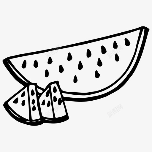 西瓜浆果食品图标svg_新图网 https://ixintu.com 手绘 水果 浆果 西瓜 食品