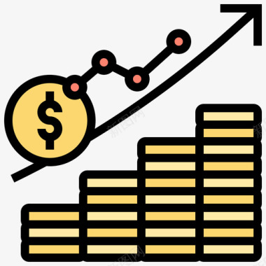 增长投资38线性颜色图标图标