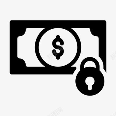 安全现金美元锁图标图标