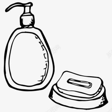 采购产品肥皂浴室手绘图标图标