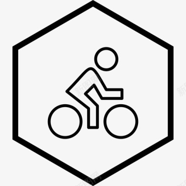 骑自行车铁人三项运动和游戏图标图标