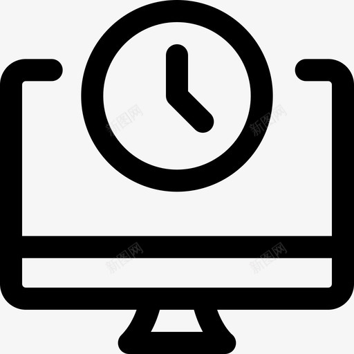 桌面日期和时间9线性图标svg_新图网 https://ixintu.com 日期 时间 桌面 线性