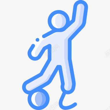 足球无障碍运动蓝色图标图标