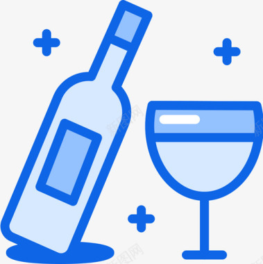 葡萄酒61号餐厅蓝色图标图标