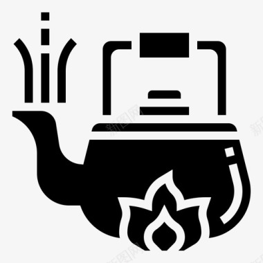 煮沸烹饪68字形图标图标