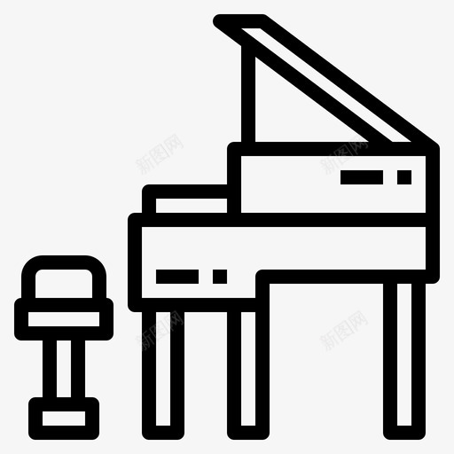大钢琴家用设备9线性图标svg_新图网 https://ixintu.com 大钢琴 家用设备9 线性