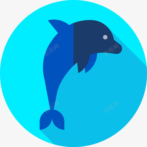海豚海洋生物34扁平图标svg_新图网 https://ixintu.com 扁平 海洋生物 海豚