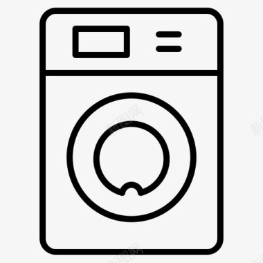 洗衣机清洁90线性图标图标