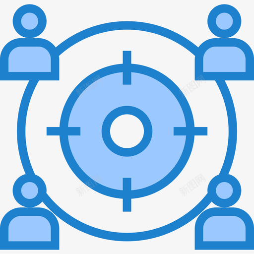 目标商业和人员5蓝色图标svg_新图网 https://ixintu.com 人员 商业 目标 蓝色