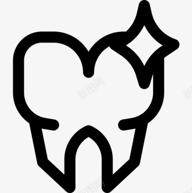 牙齿牙医34线形图标图标