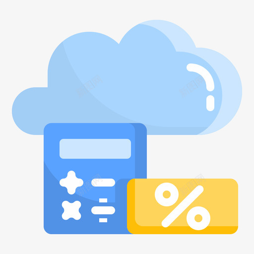 云金融科技18扁平图标svg_新图网 https://ixintu.com 云 扁平 金融科技18