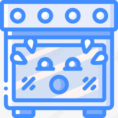 烤箱可爱的tech4蓝色图标图标